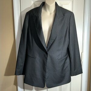 Lafayette 148 New York Gray Blue Chava Suit Blazer